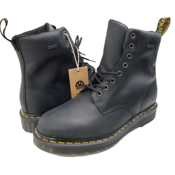 ?️ DR MARTENS Boots Mens Size 11 Black Leather Combat 1460 WATERPROOF Workwear